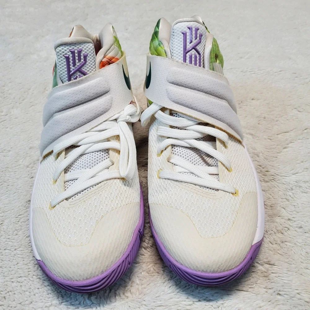 Nike Kyrie 2 White Lilac Purple Easter Colorful Casual Logo Mid Top Sneaker 6 Y